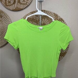 Bozzolo Neon Green Short Sleeve Top